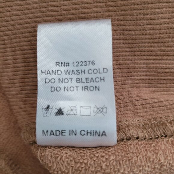 Mustard Seed Cold Shoulder Oversized Cropped Sweatshirt Womens Size M Tan - Picture 8 of 8